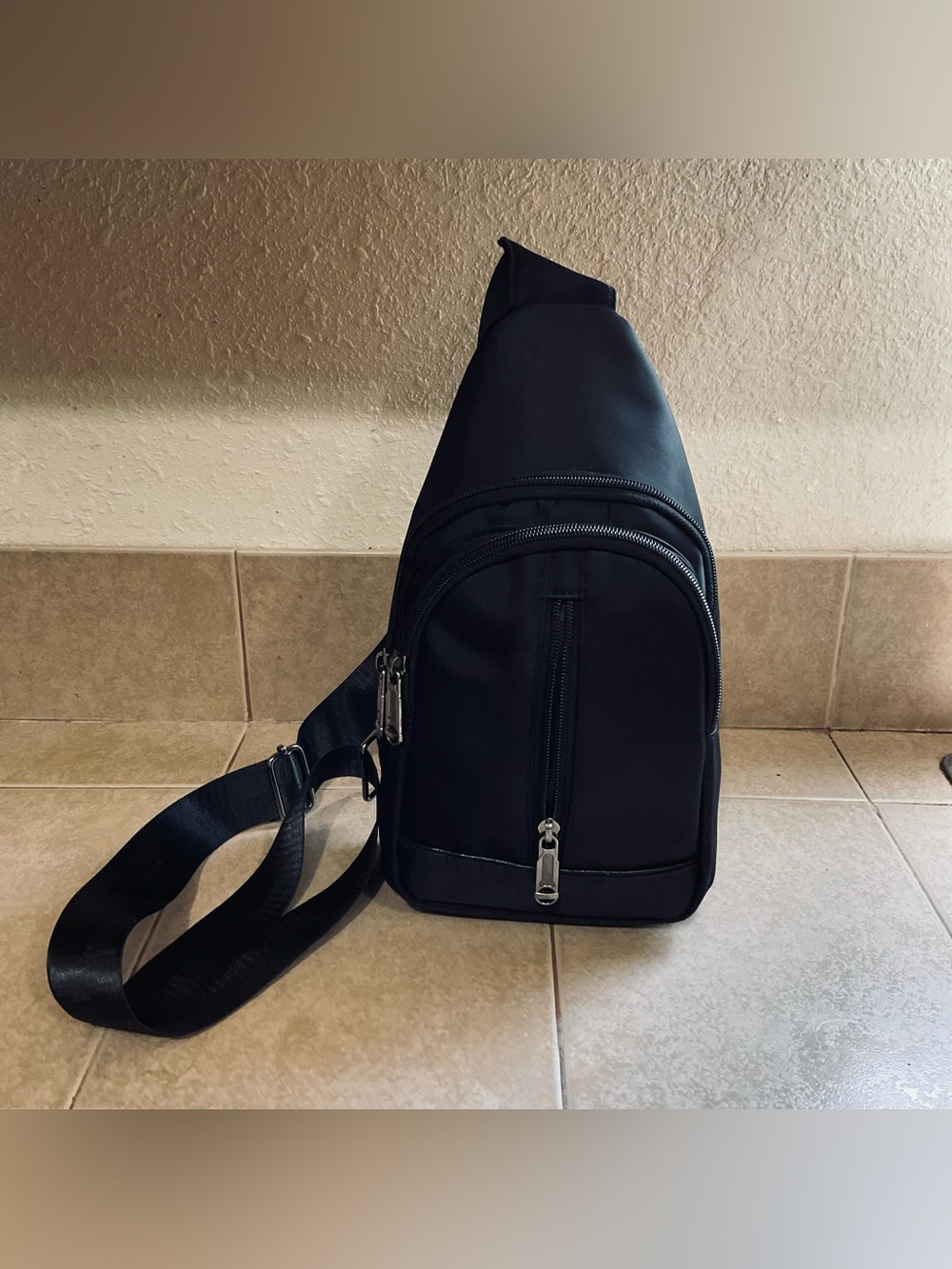 Westend Men's Black Sling Crossbody Bag - Sleek Everyday Carry